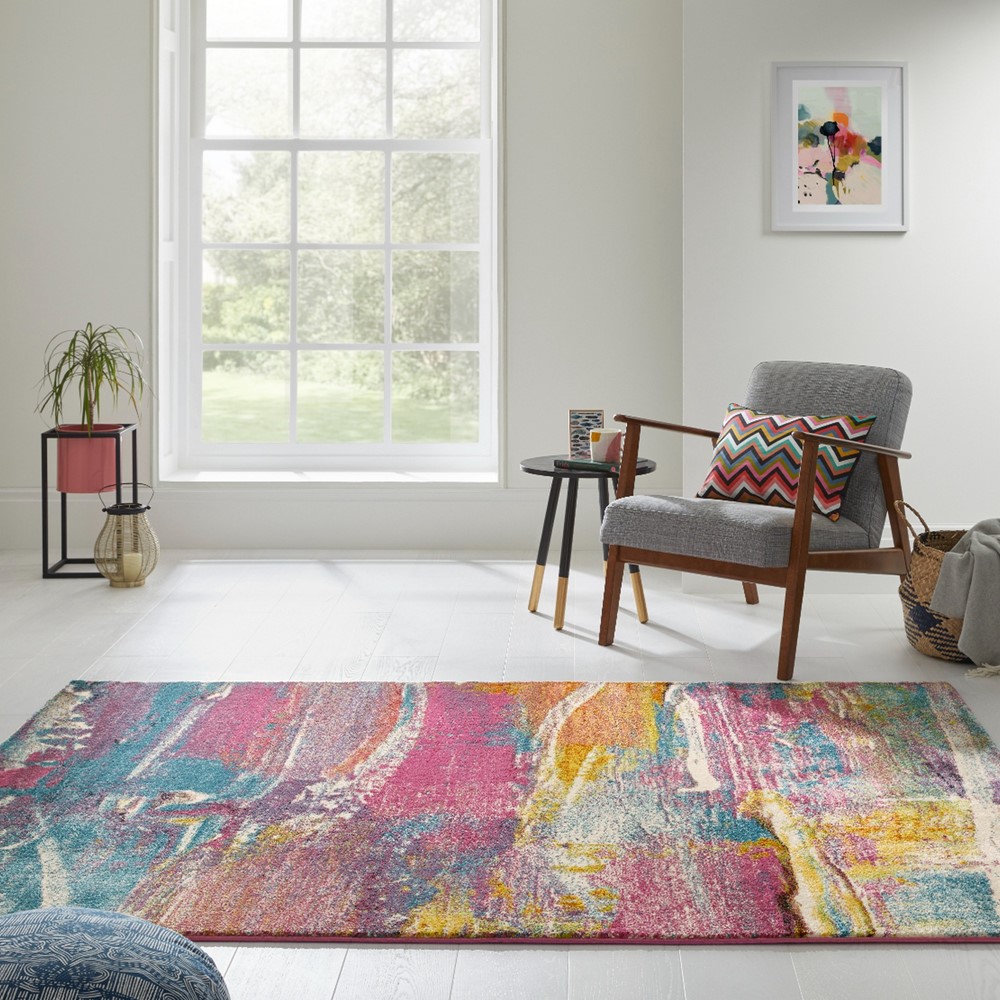 Art ART107 Abstract Modern Rugs by Concept Looms in Light Multi